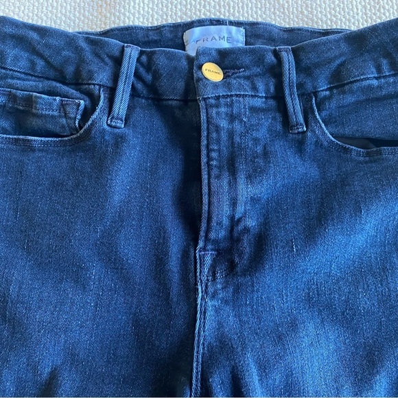 FRAME "Le Crop Mini Boot" Denim Dark Wash 
Approx. 10.5" Rise 24.5”
High Rise - Picture 8 of 11